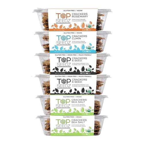 Miniatura 13 de Top Seedz Galletas de 6 semillas orgánicas certificadas sin gluten, paquete de 6 unidades, 5 onzas, galletas veganas saludables con proteína a base