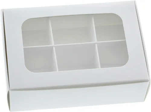 Miniatura 27 de 20 cajas de regalo de papel kraft con ventana y divisores, 6 compartimentos extra pequeños, 5 x 3.5 x 1.57 pulgadas, cajas de dulces vacías