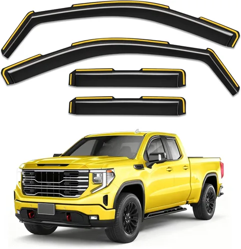 Miniatura 23 de Protectores de lluvia de ventana en canal para Chevy Express Van 1996-2026 y GMC Savana 1996-2026, deflectores de ventana extra duraderos, viseras