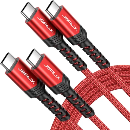 Miniatura 15 de JSAUX Paquete de 3 cables USB C a USB C de 100 W [6.6 pies+6.6 pies+6.6 pies] compatible con iPhone 17 Air 16 15 Pro Max Samsung Galaxy S25 S24 Azul