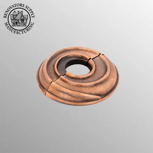 Miniatura 2 de Renovators Supply Manufacturing Placa de escudo de 3,13 pulgadas OD Escutcheon 1/2 en IPS Acabado de cobre antiguo Brida de radiador de aluminio