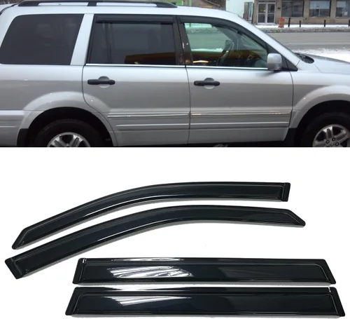 Viseras tintadas de humo para ventana, parasol y lluvia, deflector de ventilación compatible con Honda Pilot 2003-2008
