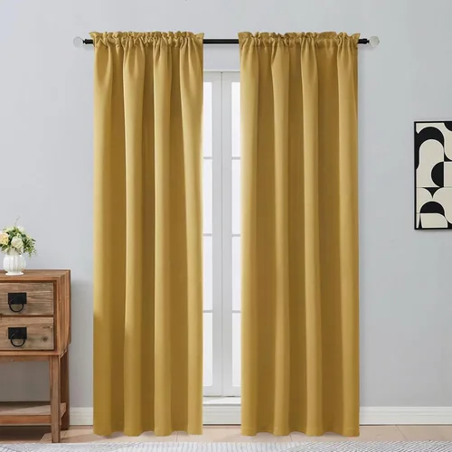 Miniatura 204 de OVZME Cortinas opacas turquesa para tratamiento de ventanas pequeñas, cortinas cortas con bloqueo de luz para ventana de cocina sobre el fregadero