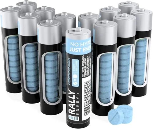 Miniatura 9 de Rally Energy Menta con cafeína, 60 miligramos de cafeína, energía instantánea, caramelo de menta con cafeína de aliento fresco, 0 azúcar, sabor