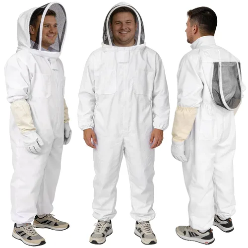Miniatura 10 de Traje de Abeja, Atuendo de Apicultura Profesional Traje Completo de Apicultor con Capucha y Velo para Hombres y Mujeres Apicultores y Principiantes