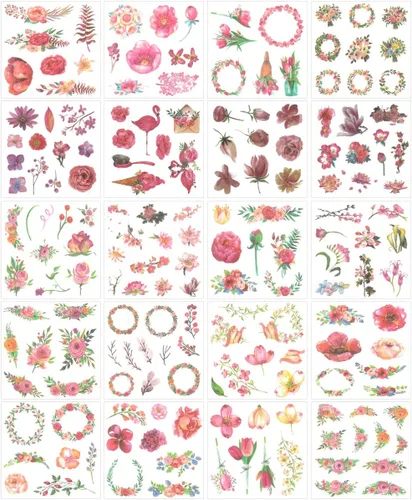Miniatura 9 de allydrew Washi - Juego de calcomanías para álbumes de recortes, hojas verdes (20 hojas)