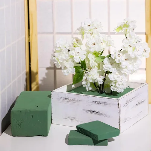 Miniatura 7 de Bloques de espuma floral (4 ladrillos) – Espuma de floristería húmeda – Bloque de espuma verde para arreglos de flores artificiales y frescas