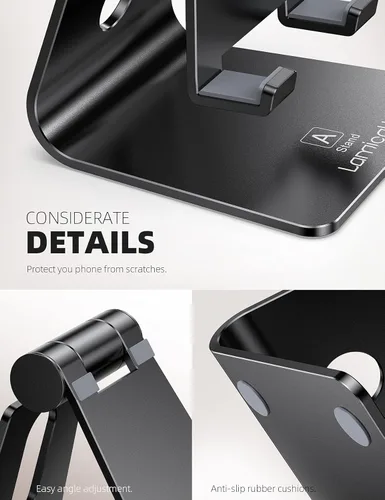 Miniatura 6 de Lamicall Soporte de teléfono universal ajustable., Negro