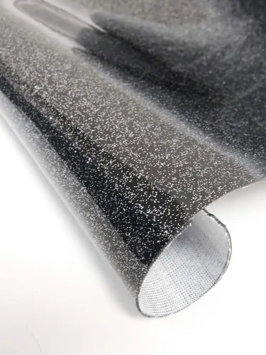 The Yard - Tela de vinilo para tapicería con purpurina ultra brillante, accesorios de tapicería (negro)