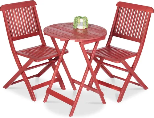 Miniatura 12 de Best Choice Products Juego de 3 piezas de madera de acacia, muebles de patio plegables para patio trasero, balcón, terraza con 2 sillas, mesa