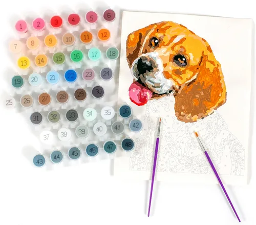 Miniatura 4 de Paintable Pictures Pinte su foto por números: Edición Mascotas Kit personalizable Lienzo imprimible Tecnología personalizada de pintura por