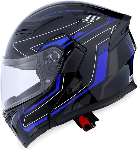 Miniatura 4 de 1Storm Casco modular de cara completa para motocicleta con doble visera abatible, protector solar: HB89