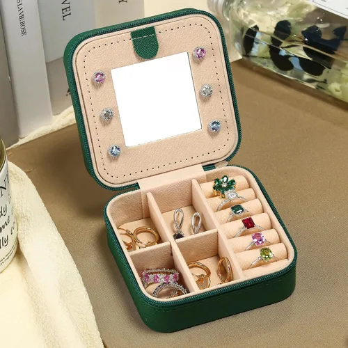 Miniatura 4 de Parima Regalos de graduación para ella, estuche de joyería de viaje de moda, regalos personalizados, joyero de viaje verde, regalos de cumpleaños