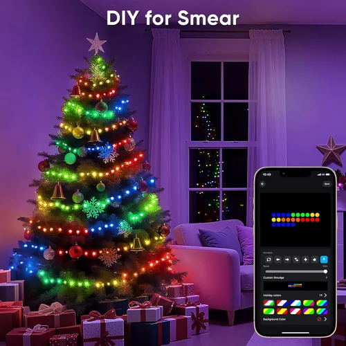 Miniatura 3 de Ollny - Luces de Navidad inteligentes de 131 pies, 400 LED, luces de árbol de Navidad que cambian de color con control remoto y aplicación, luces