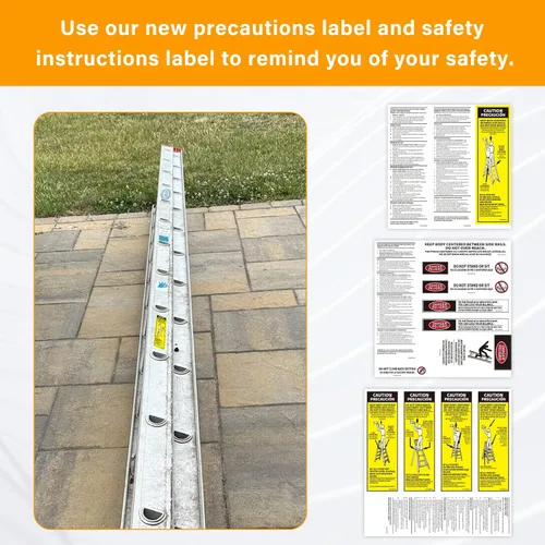 Miniatura 7 de Calcomanías de seguridad para escaleras, compatibles con escalera de fibra de vidrio Werner, etiquetas de inspección de escalera de extensión