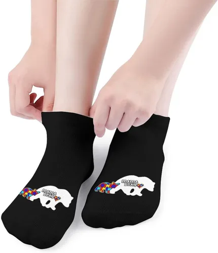 Miniatura 5 de Divertidos calcetines de tobillo para concientización sobre el autismo, calcetines deportivos de corte bajo para hombres y mujeres