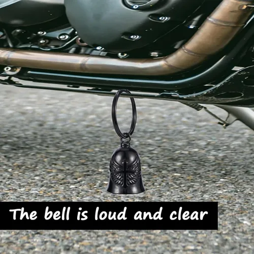 Miniatura 3 de Motorcycle Cross Bell - Key Chain Biker Bells Protect the Rider - Accessories Negro