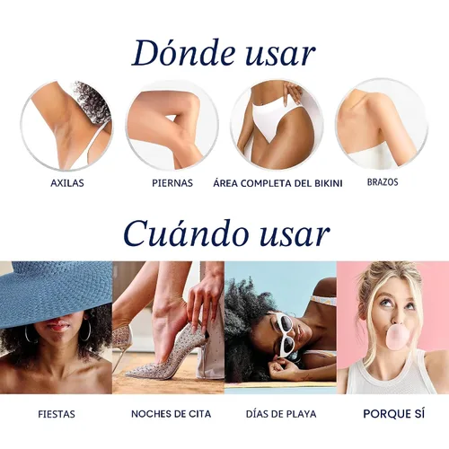Miniatura 4 de VEET Crema profesional de 2 minutos para todo tipo de piel con manteca de karité, depilación completa efectiva de bikini y vello púbico, probada