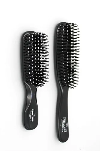 Miniatura 7 de Phillips Brush Light Touch 8-P - Cepillo de pelo de viaje pequeño, 6.5 pulgadas Cerdas de nailon con cuentas gemelas desenredan suavemente todo
