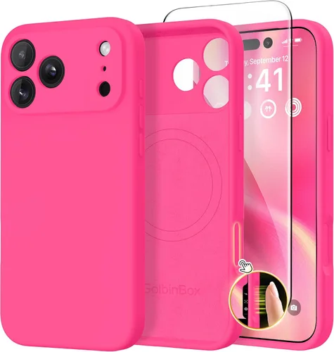 Miniatura 165 de GolbinBox Funda magnética para iPhone 17, compatible con MagSafe, cubierta de silicona integrada para control de cámara, funda de silicona líquida a