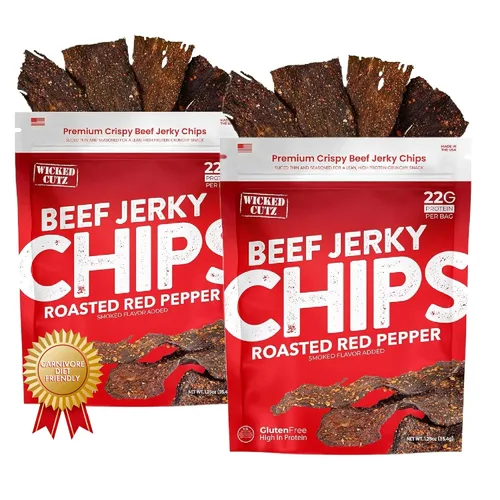Miniatura 14 de Chips de carne seca de pimienta agrietada, 2 bolsas 0.99 oz de proteína por bolsa, solo 4 ingredientes – carne de res, sal marina, pimienta, agua