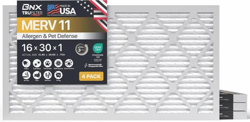 Miniatura 47 de BNX TruFilter MERV 11 - Filtro de aire 16 x 16 x 1 pulgadas (paquete de 6) – Fabricado en Estados Unidos – Filtro de aire acondicionado