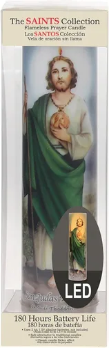 Miniatura 5 de Stonebriar St. Jude - Vela de oración devocional LED sin llama con temporizador automático