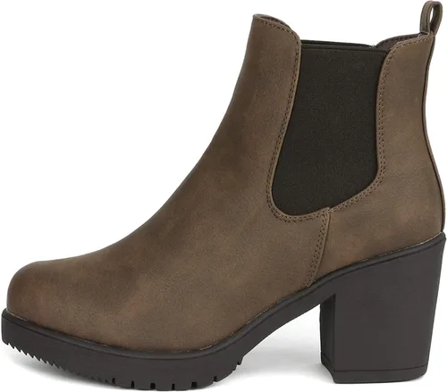 Miniatura 2 de DREAM PAIRS. FRE - Botines de tacón alto estilo Chelsea para mujer