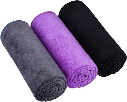 Miniatura 7 de HOPESHIN - Toallas de yoga para gimnasios, toallas de microfibra absorbente para hombres y mujeres, suaves, de secado rápido, paquete de 3, 16 x 32