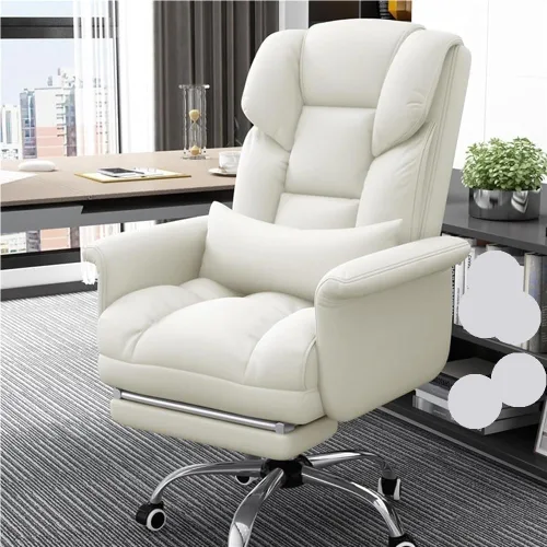 Miniatura 4 de Reclining Office Chair with Footrest Ergonomic Gaming Desk Chair PU Leather High Back Executive Computer Swivel Seat(Black)