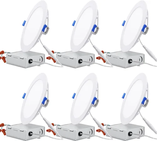 Miniatura 11 de TORCHSTAR Iluminación empotrable LED delgada de 4 pulgadas con caja J, CRI 90+, 5CCT regulable 700LM LED Downlight, ETL y Energy Star