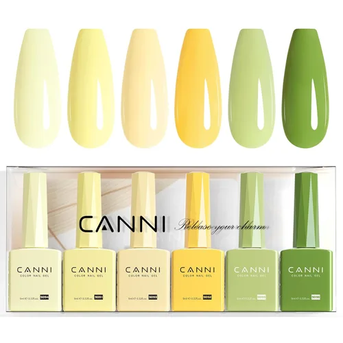 Miniatura 18 de CANNI Juego de esmaltes de uñas de gel marrón sin hema, 6 colores de 0.3 onzas líquidas, kit de esmalte de gel de color marrón claro, azul nude, kit