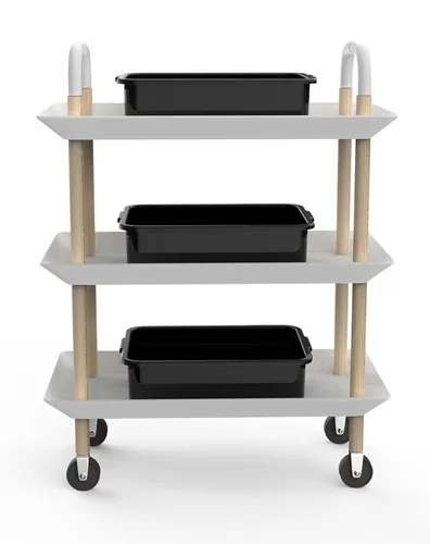 Miniatura 3 de Caja de 5 tinas de autobús comercial/bolsa de transporte, plástico negro con asas, lavabo 8 litros