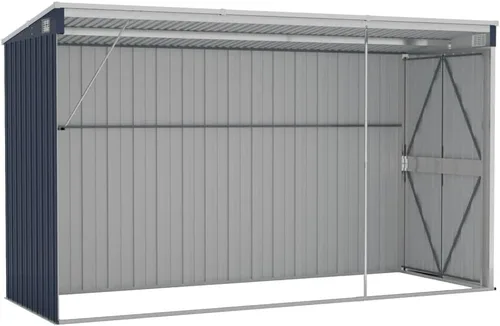 Miniatura 6 de vidaXL Cobertizo montado en la pared, acero galvanizado y almacenamiento de jardín de metal para herramientas, muebles, equipos, antracita