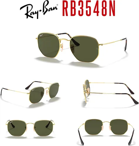 Miniatura 7 de Ray-Ban RB3548N - Gafas de sol hexagonales 001 de 54 M para hombres y mujeres (grande), paquete con kit de diseñador iWear