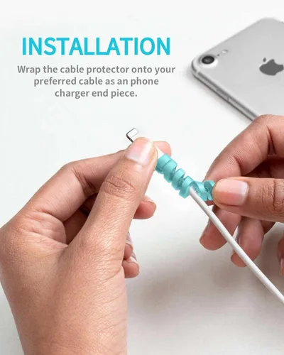 Miniatura 5 de Protector de cable para almohadilla de teléfono, portátil, protector de cable de silicona, 12 protectores de carga, protector de cable