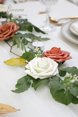 Miniatura 4 de Floroom - Flores artificiales de espuma con aspecto real y tallos, para manualidades, ramos de boda, centros de mesa, despedida de soltera, fiesta