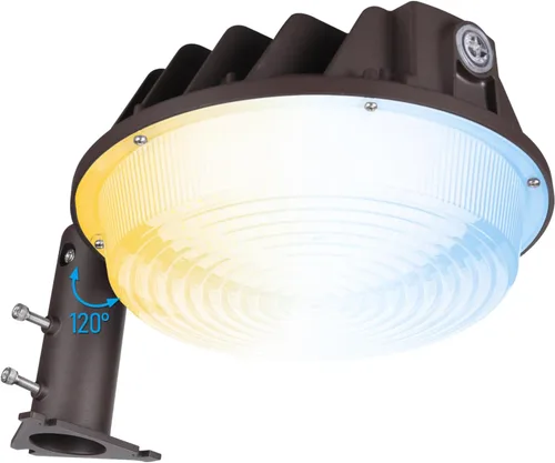 TORCHSTAR 3CCT - Luz LED de granero ajustable, luz de área del atardecer al amanecer con fotocélula, actualización de 150 W/120 W/100 W
