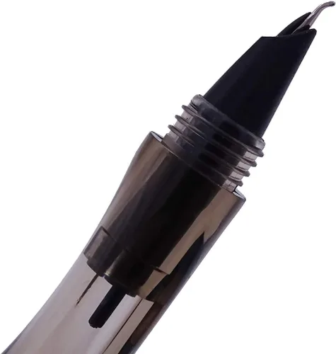 Miniatura 3 de Juego de 12 piezas de plumas estilográficas Jinhao Swan Fude de punta curvada (de fino a ancho) color transparente con estuche desechable
