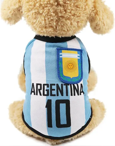 GabeFish Camiseta de la Copa del Mundo para Perros Mascotas Camiseta de Fútbol Deportes Fútbol Equipo Nacional Chaleco Gato Verano Ropa Fresca Ropa