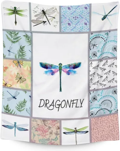 Miniatura 11 de Manta de libélula, suave, mullida y cálida, manta pequeña de 30 x 40 pulgadas para sofá, oficina, manta estética azul, regalos para mujeres