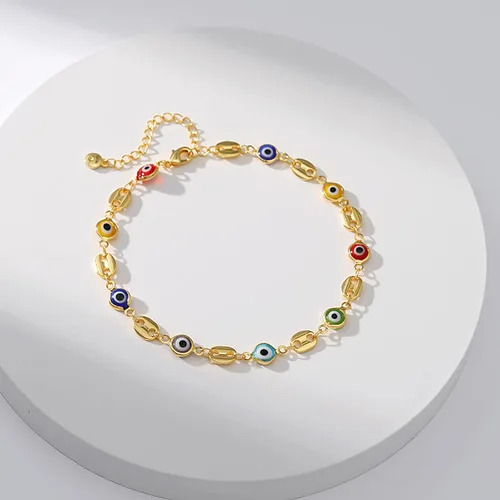 Miniatura 20 de Tobillera para mujer, chapada en oro de 18 quilates, tobillera con dije de oro, impermeable, para verano, playa, cadena de pie, joyería para regalos