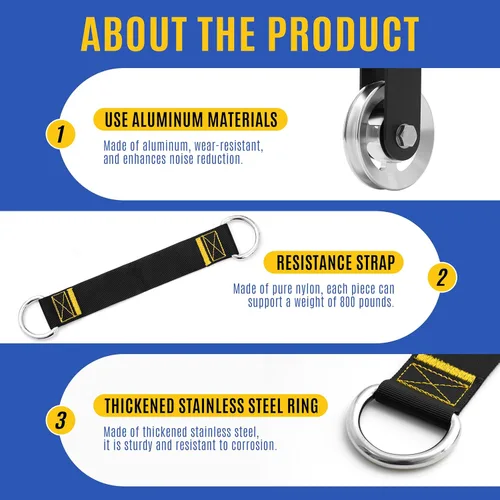 Miniatura 4 de Rueda de polea de cable de aleación de aluminio de 3.543 in para sistema de gimnasio en casa, resistente con carga máxima de 600 libras, compatible