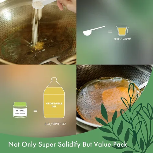 Miniatura 4 de LaSyL Polvo solidificador para aceite de cocina, natural, endurece hasta 2.25 galones sin suciedad, 100% a base de plantas, para eliminación