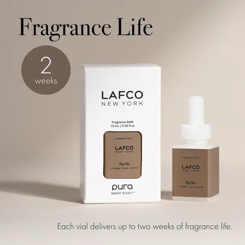 Miniatura 4 de Recarga de dispositivo inteligente LAFCO New York Pura, Big Sky - Paquete de 2 - Cada vial ofrece hasta 2 semanas de vida de fragancia - Fabricado