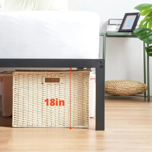 Miniatura 8 de PrimaSleep Base de cama antideslizante de listones de acero resistente de 18 pulgadas, base de cama de plataforma de fácil montaje, base de colchón