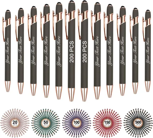 Miniatura 17 de Bolígrafos personalizados personalizados con nombre y texto a granel, 10 bolígrafos personalizados con grabado gratis, regalo para mujeres