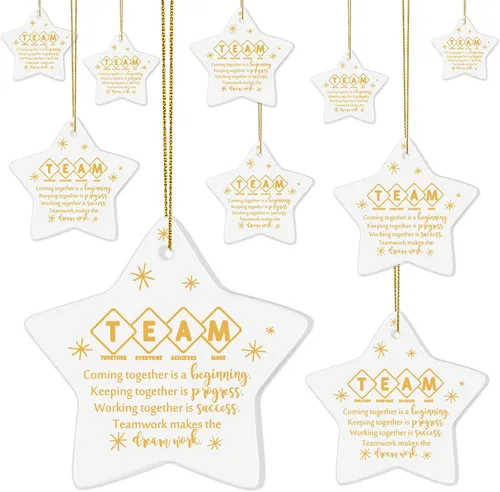 Miniatura 9 de Sieral 10 Piezas Adornos Navideños de Agradecimiento para Compañeros de Trabajo Regalo de Apreciación para Empleados a Granel Adorno Colgante