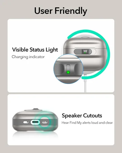 Miniatura 9 de ESR Funda para AirPods Pro (2023/2022/2019, 2ª/1ª generación), compatible con Airpods Pro 2 (cable USB-C/Lightning), listo para MagSafe, bloqueo