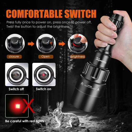 Miniatura 6 de 1605 850nm IR iluminador linterna luces para visión nocturna Zoomable LED linterna infrarroja luz recargable iluminador con enfoque rápido e